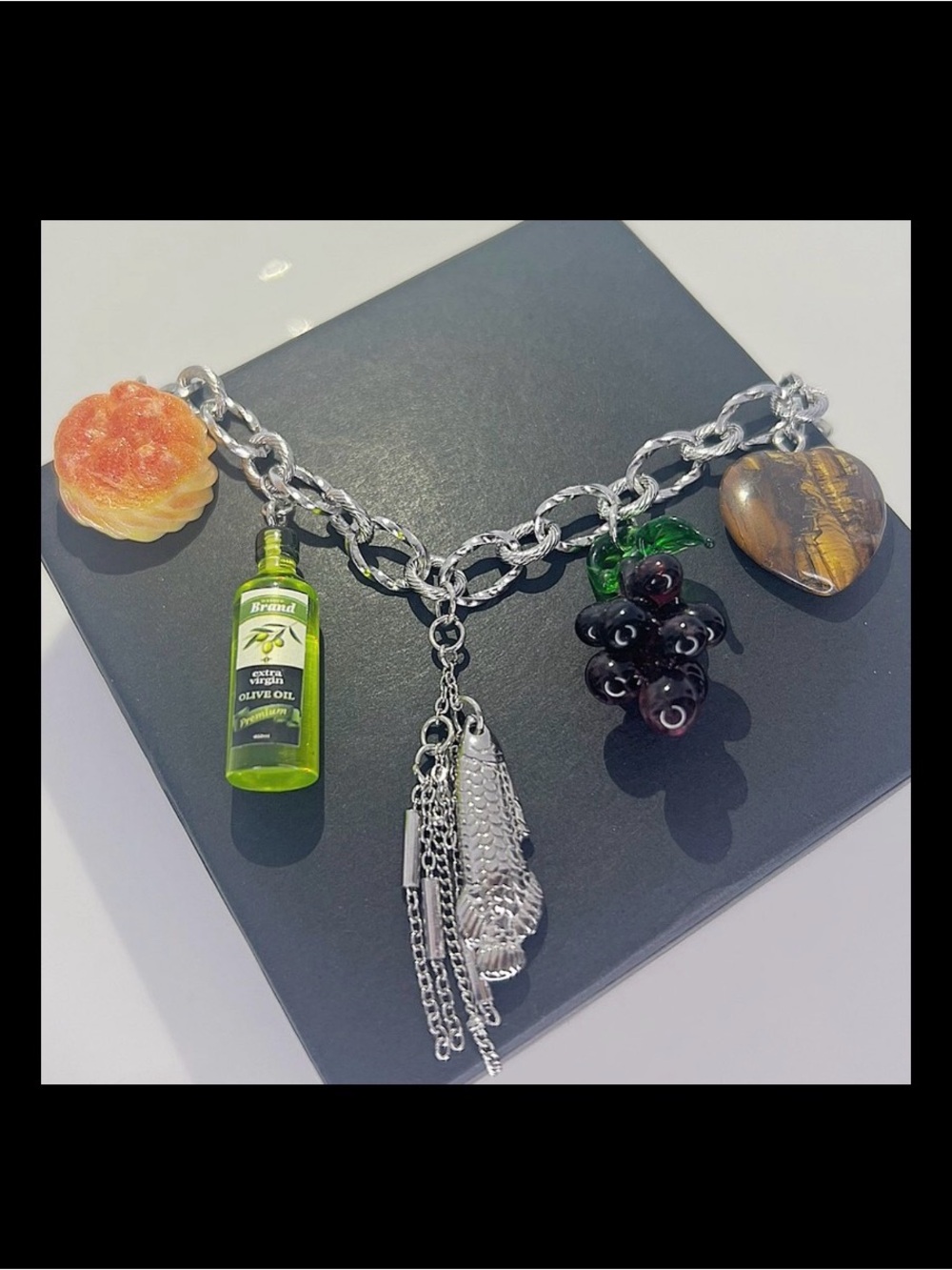 Offerings Food Charm Necklace Silver